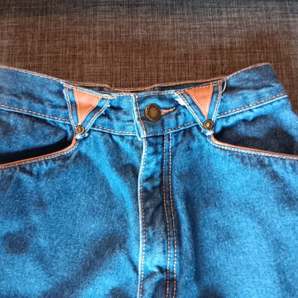 Vintage Pentimento Women's Jeans Denim Leather Accents XXS 70s